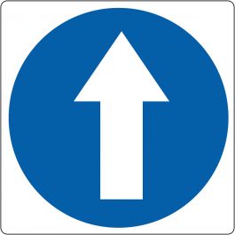 Floor pictogram for “Mandatory Walking Direction”