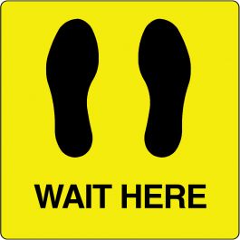 Floor pictogram for “Wait Here”