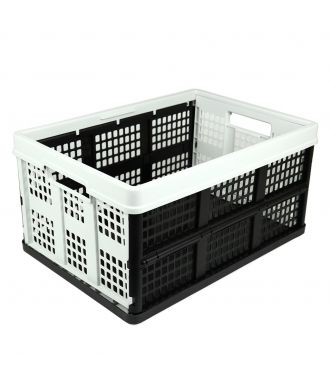 Collapsible crate - 46 litres - light grey and black
