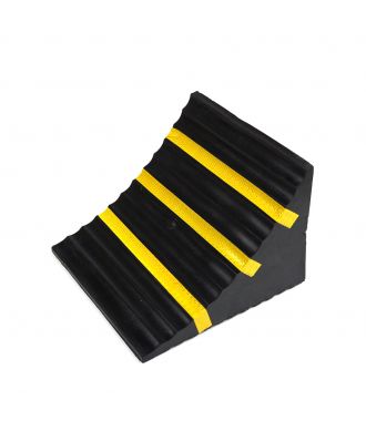 Rubber wheel chock for small to mid-size trucks