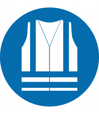 Anti-slip floor pictogram: “Safety Vest Required”