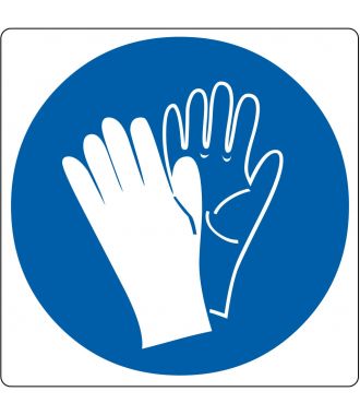 Floor pictogram for “Safety Gloves Required”